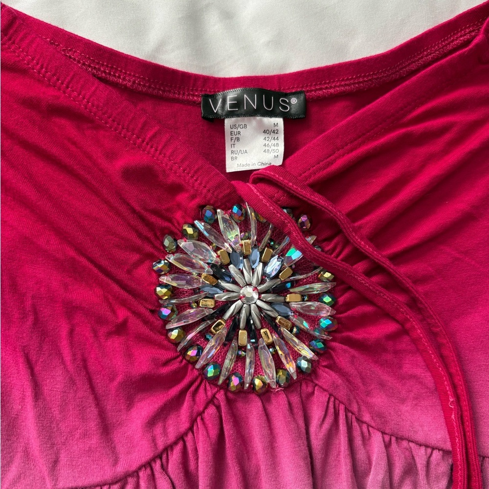 VENUS Red and Blue Ombre Tunic Top - Picture 4 of 8
